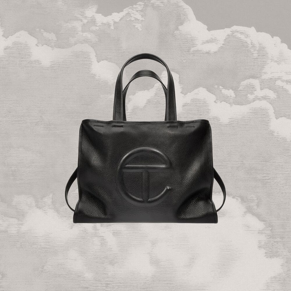 TELFAR Leather Black Medium Tote Bag Wilson's Full-grain Cow Leather